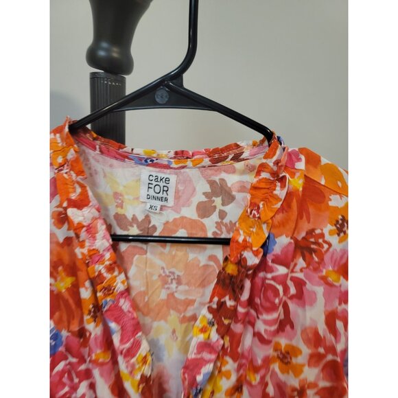 Cake For Dinner Floral Mini Dress Ruffle Long Sleeve XS - Picture 3 of 5